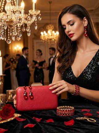 ✨Výnimočné chvíle si žiadajú výnimočný štýl! Spoločenský Set Camille Red za 57,70 € je must-have sezóny 🔥 💃 Ktorý doplnok...